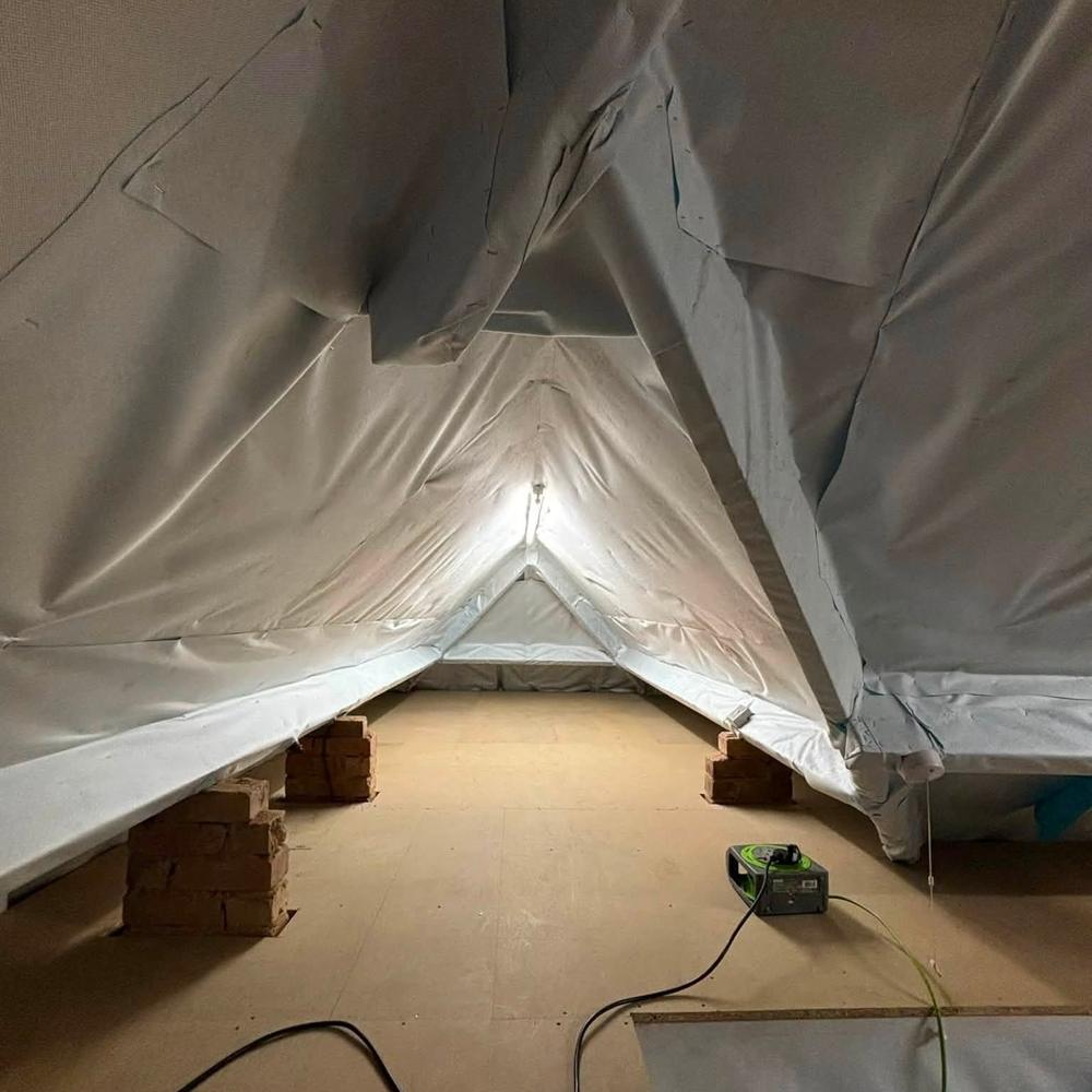 Boarded and insulated loft with lighting